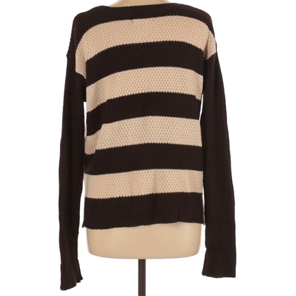 Ambiance | Stripe Brown Beige Long Sleeve - Picture 3 of 13